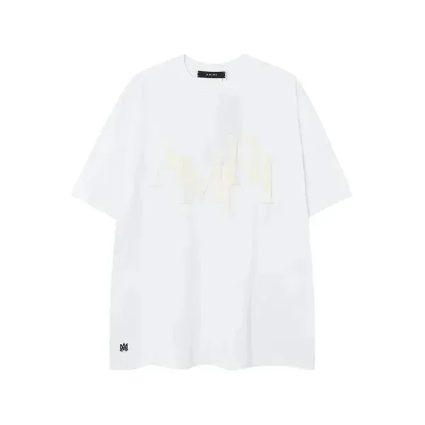 Amiri AMI Logo Embroidered White Oversized T-Shirt - 1