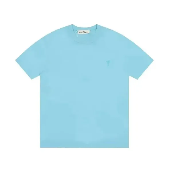 Ami Paris Small Heart T-Shirt Sky Blue - 1