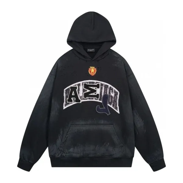 Balenciaga BB Logo Acid Wash Hoodie - 9