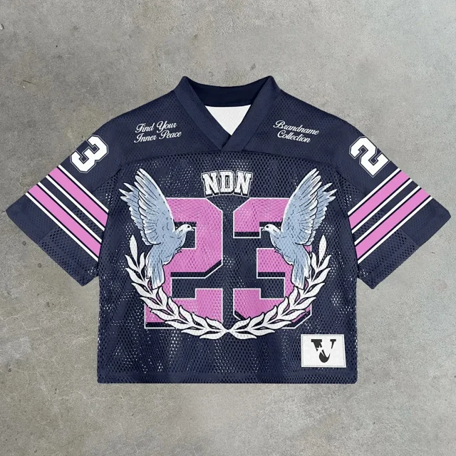 Unbranded Football Jerseys Mesh V-neck graphic jersey product detail image 5