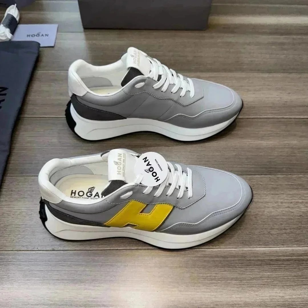 Hogan H222 Gray Yellow Chunky Sneakers - 1