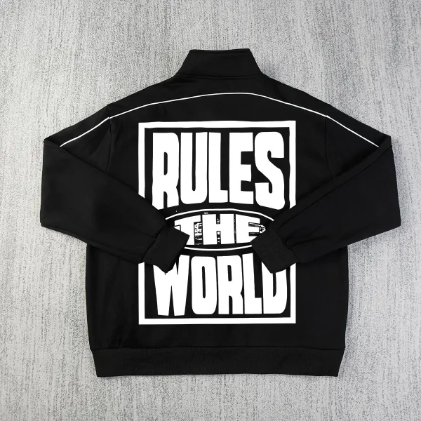 Corteiz Rules The World Black Track Jacket - 1