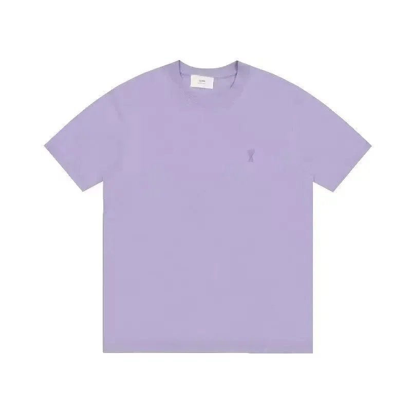 AMI Paris Heart Logo T-Shirt Burgundy - 5