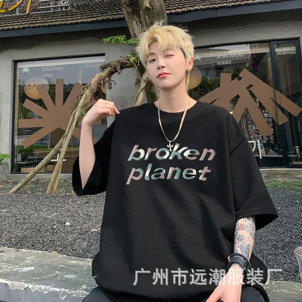 Broken Planet Camo Print Black T-Shirt - 6