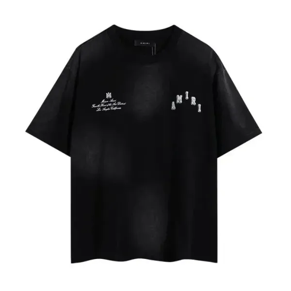 Amiri Distressed Logo Print Black T-Shirt - 1