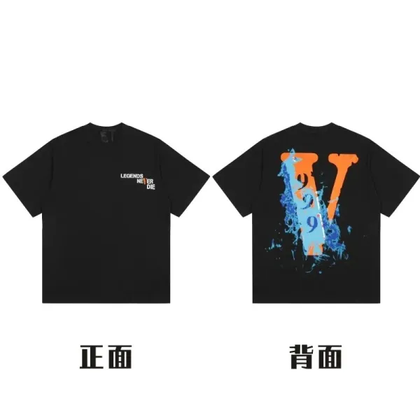 Vlone x Virgil Abloh Legends Never Die Black T-Shirt - 1