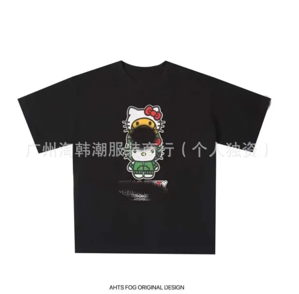 AHTS FOG x Hello Kitty Original Design Black Graphic T-Shirt - 1