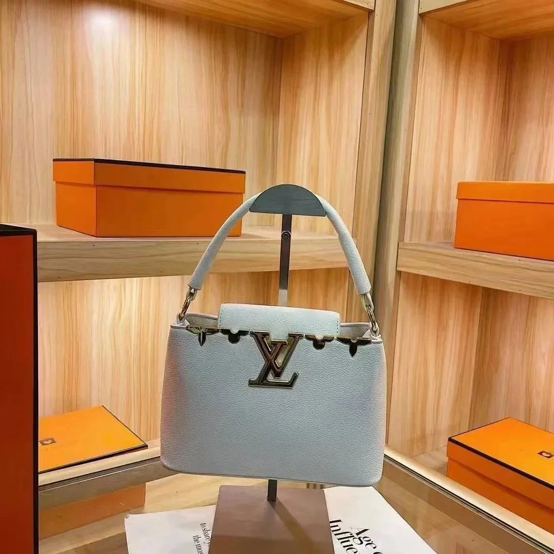 Louis Vuitton Capucines BB Ice Blue Leather Handbag - 1