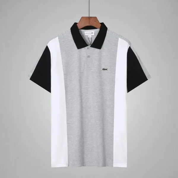 Lacoste Color-Block Polo Gray White Black Polo - 1