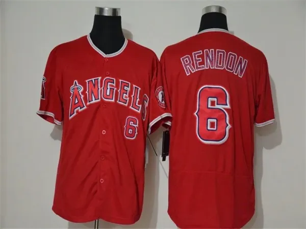 Los Angeles Angels #6 Rendon Red Baseball Jersey - 1
