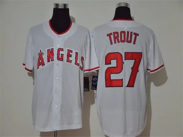Los Angeles Angels Mike Trout #27 Authentic Baseball Jersey Red - 5