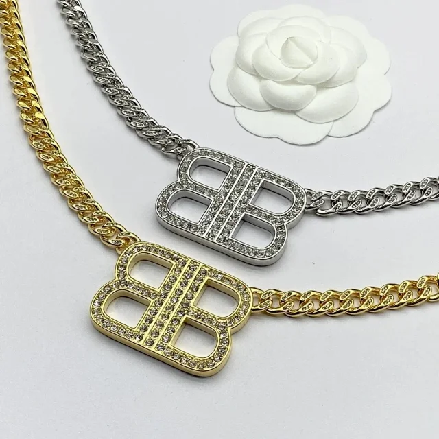 Balenciaga Jewelry Cuban Link BB Logo Necklace product detail image 2