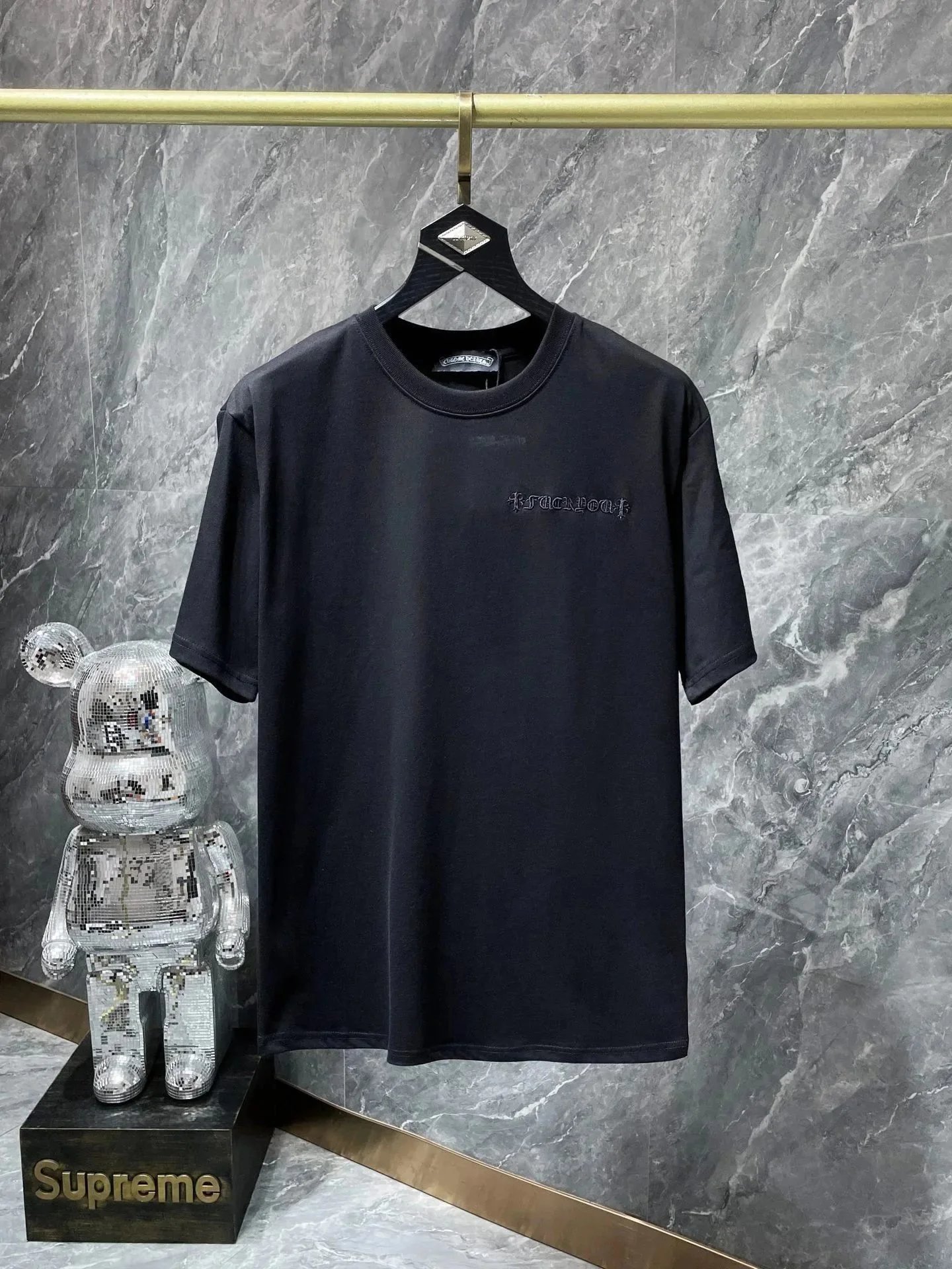 Chrome Hearts x BE@RBRICK Neon Green Graphic Pocket T-Shirt - 6