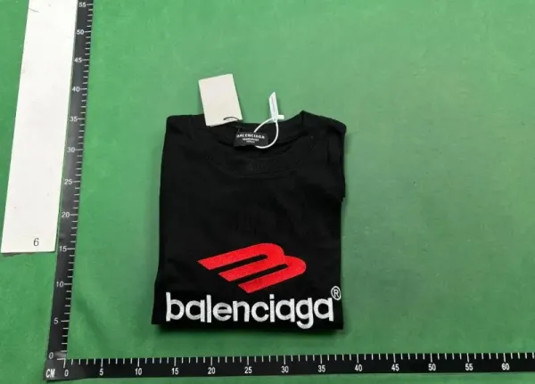 Balenciaga Double Logo Gradient Print Black T-Shirt - 12