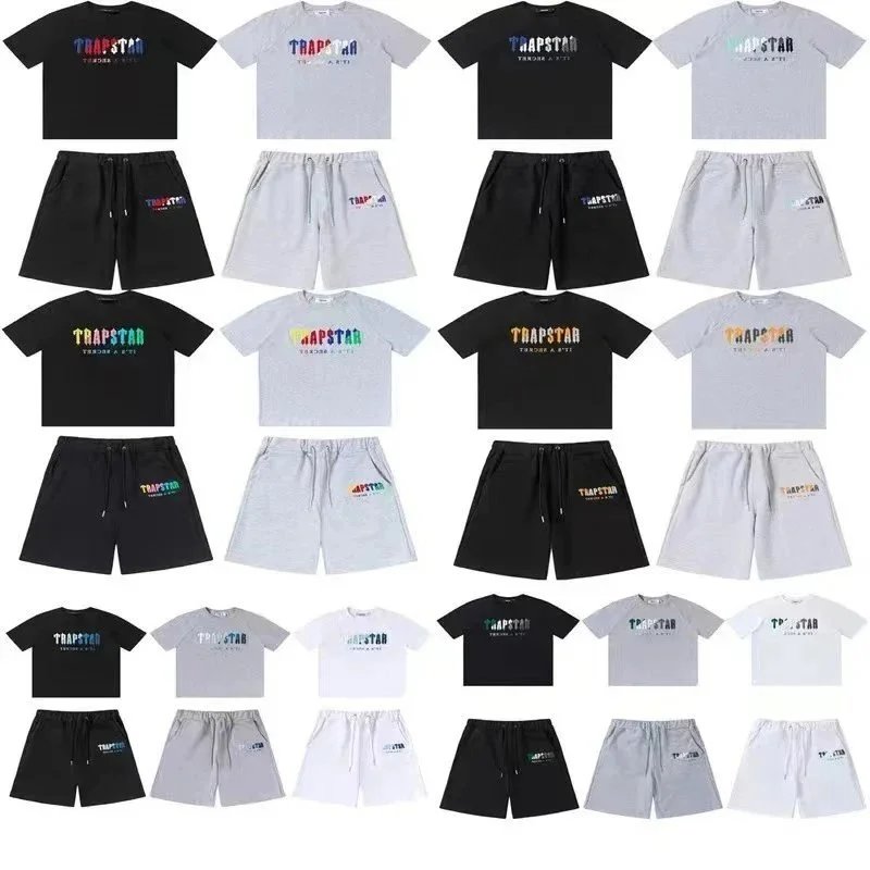 TRAPSTAR Crop Top & Shorts Sets - Black, Grey, White
