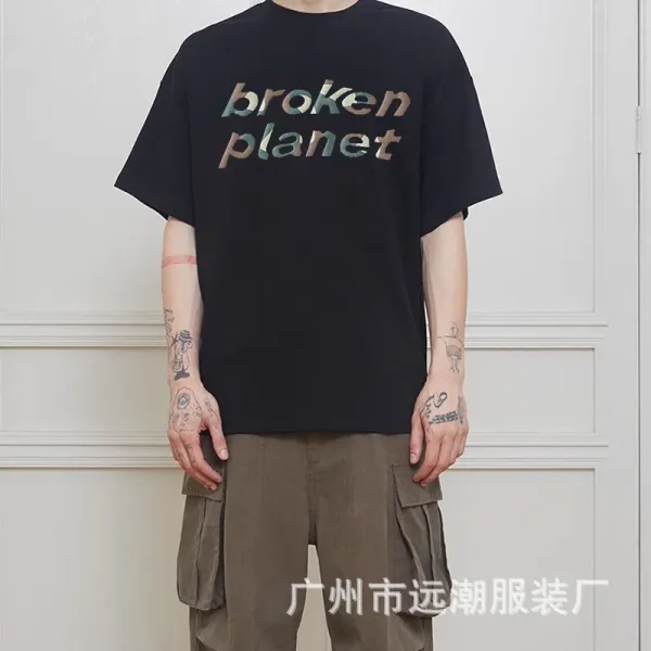 Broken Planet Camo Print Black T-Shirt - 9