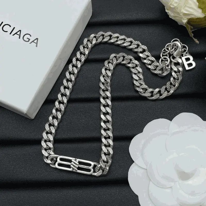 Gold Chain and Crystal Double-Strand Necklace with Letter B Pendant - 2