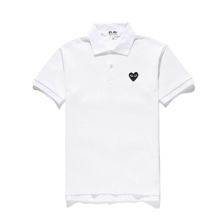 Play Comme des Garçons Heart Logo White Polo - 1
