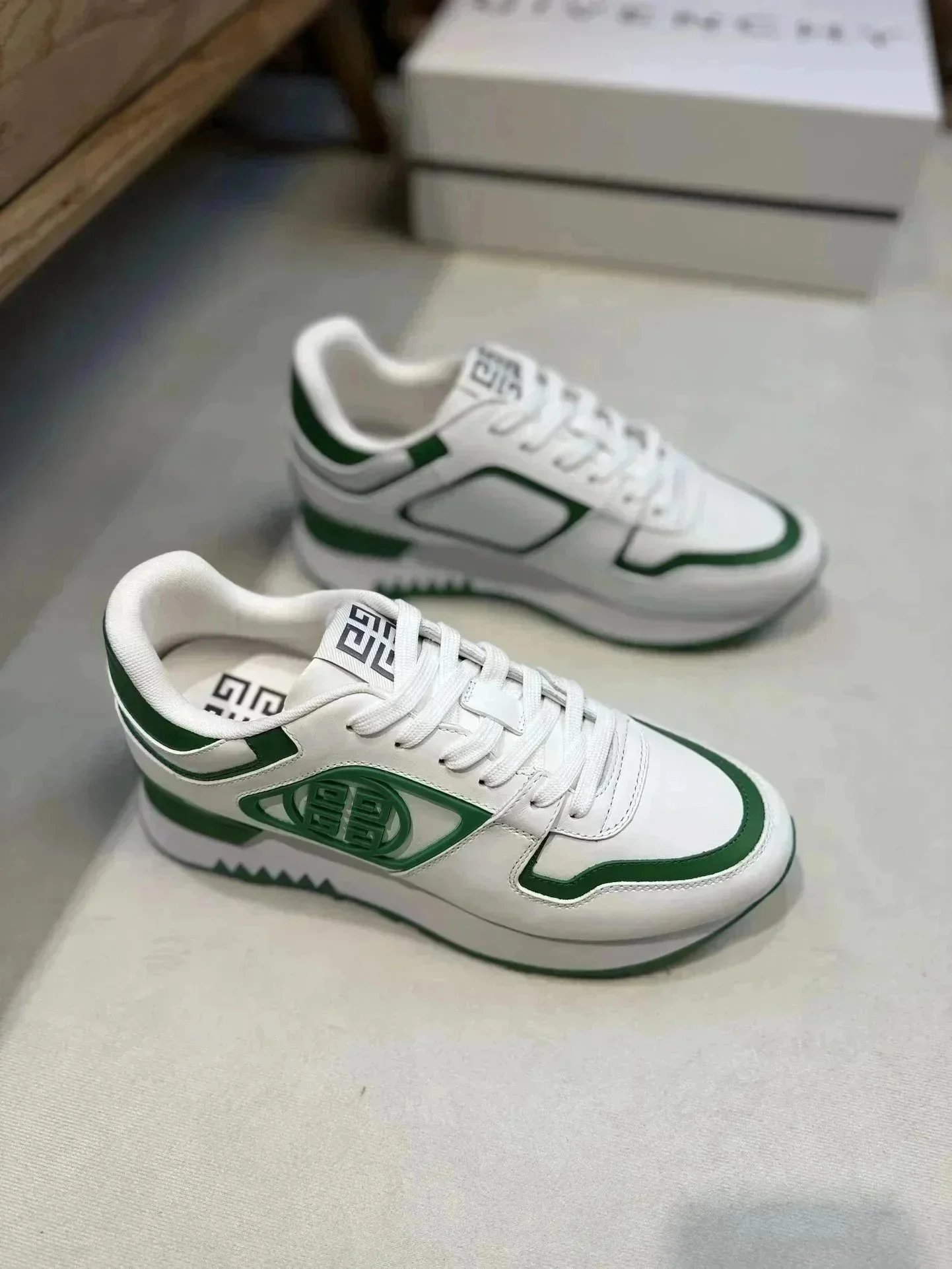 Givenchy Urban Street White Green Sneakers - 1