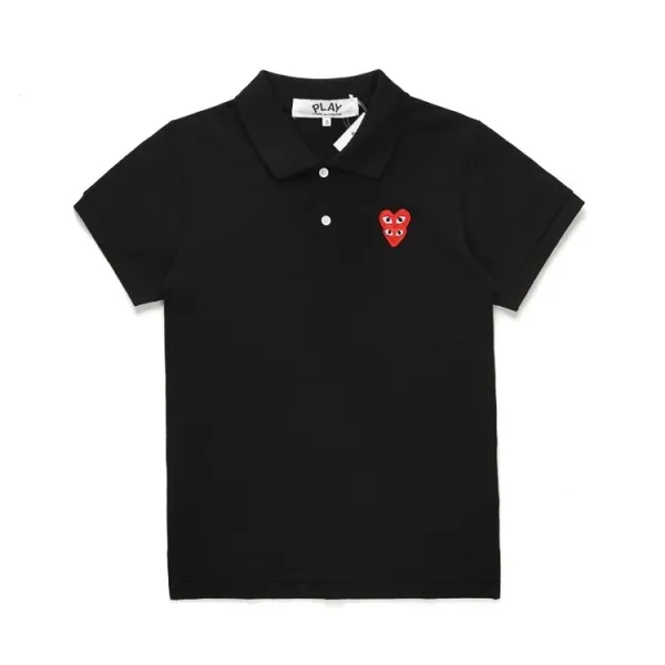 Play Comme des Garçons Red Heart Polo Black - 1