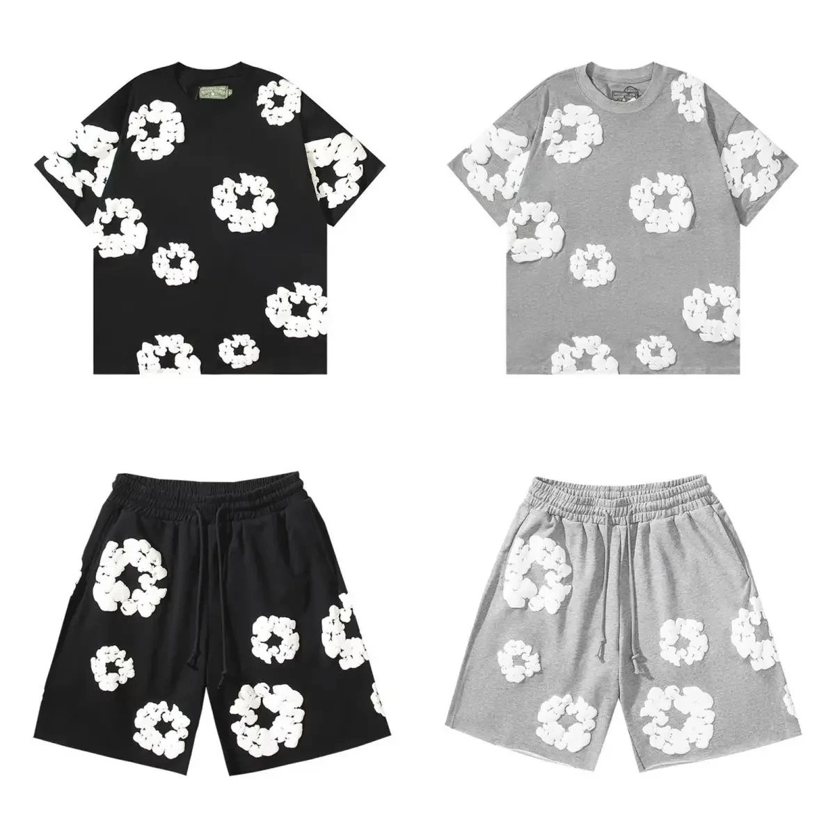 Floral Print Matching Set T-Shirt and Shorts Multicolor Casual-Set - 7