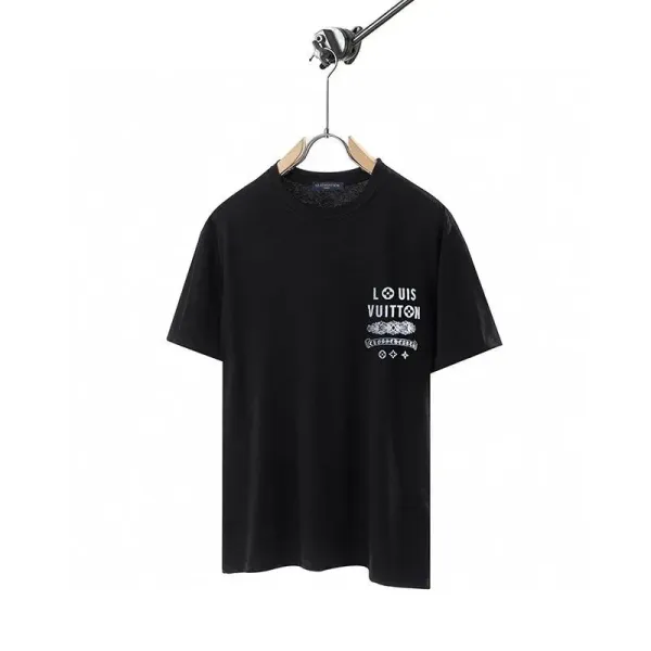 Louis Vuitton Monogram Print T-Shirt Black - 1