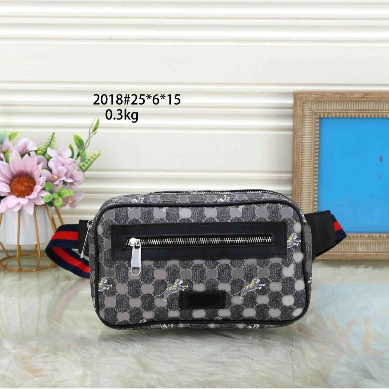 Gucci Ophidia GG Marmont Belt Bag Black/Red Web Strap - 7