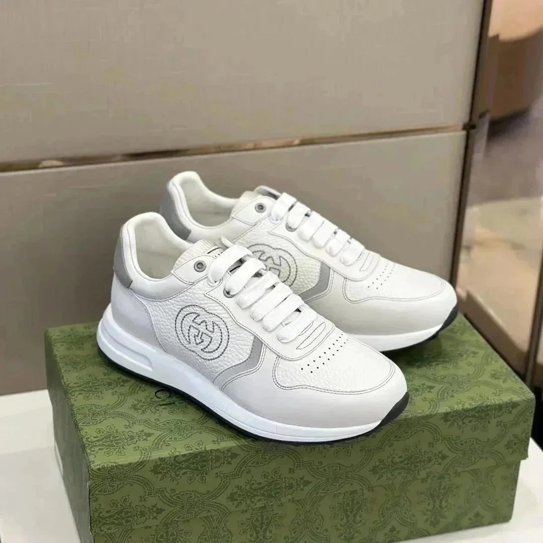Gucci Rhyton White Leather Sneakers - 1