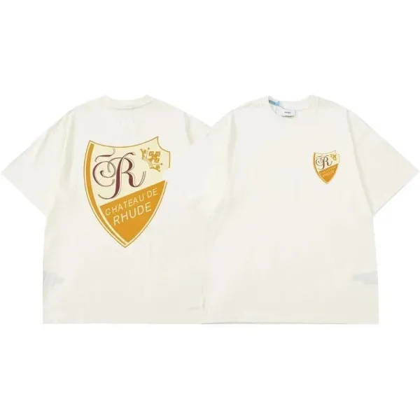 Chateau de Rhude Shield Logo Oversized T-Shirt Beige - 1