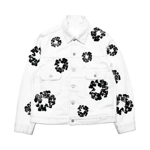 Gallery Dept x Saint Tears Floral Print White Denim Pants - 10