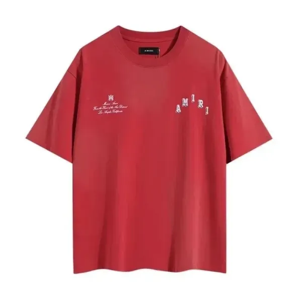 Amiri Archive Logo Print Red T-Shirt - 1