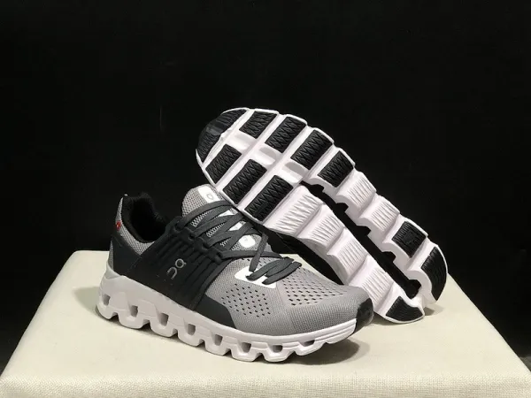 On Cloud X 3 Light Gray Lime Green Running Shoes - 12