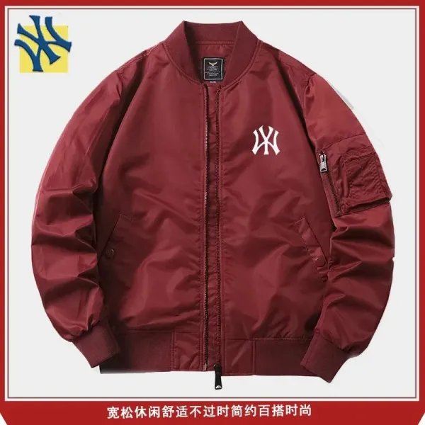 New York Yankees x MA-1 Bomber Jacket Burgundy Outerwear - 1
