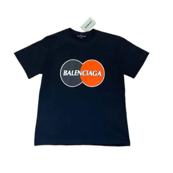 Balenciaga Mastercard Logo T-Shirt Navy - 1