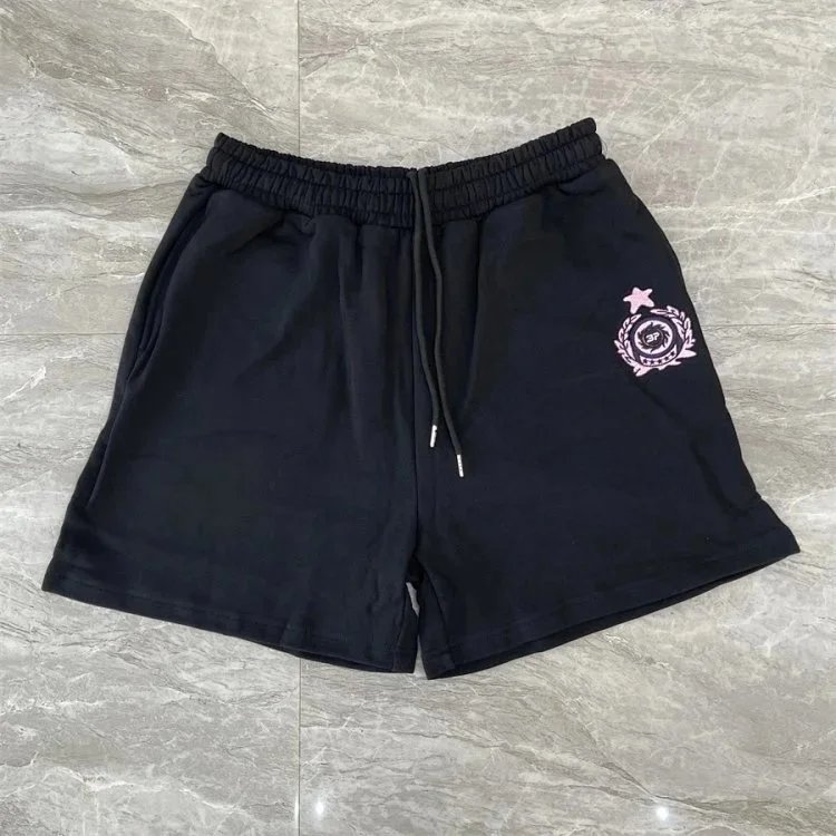 Corteiz Logo Embroidered Black Sweat Shorts - 1