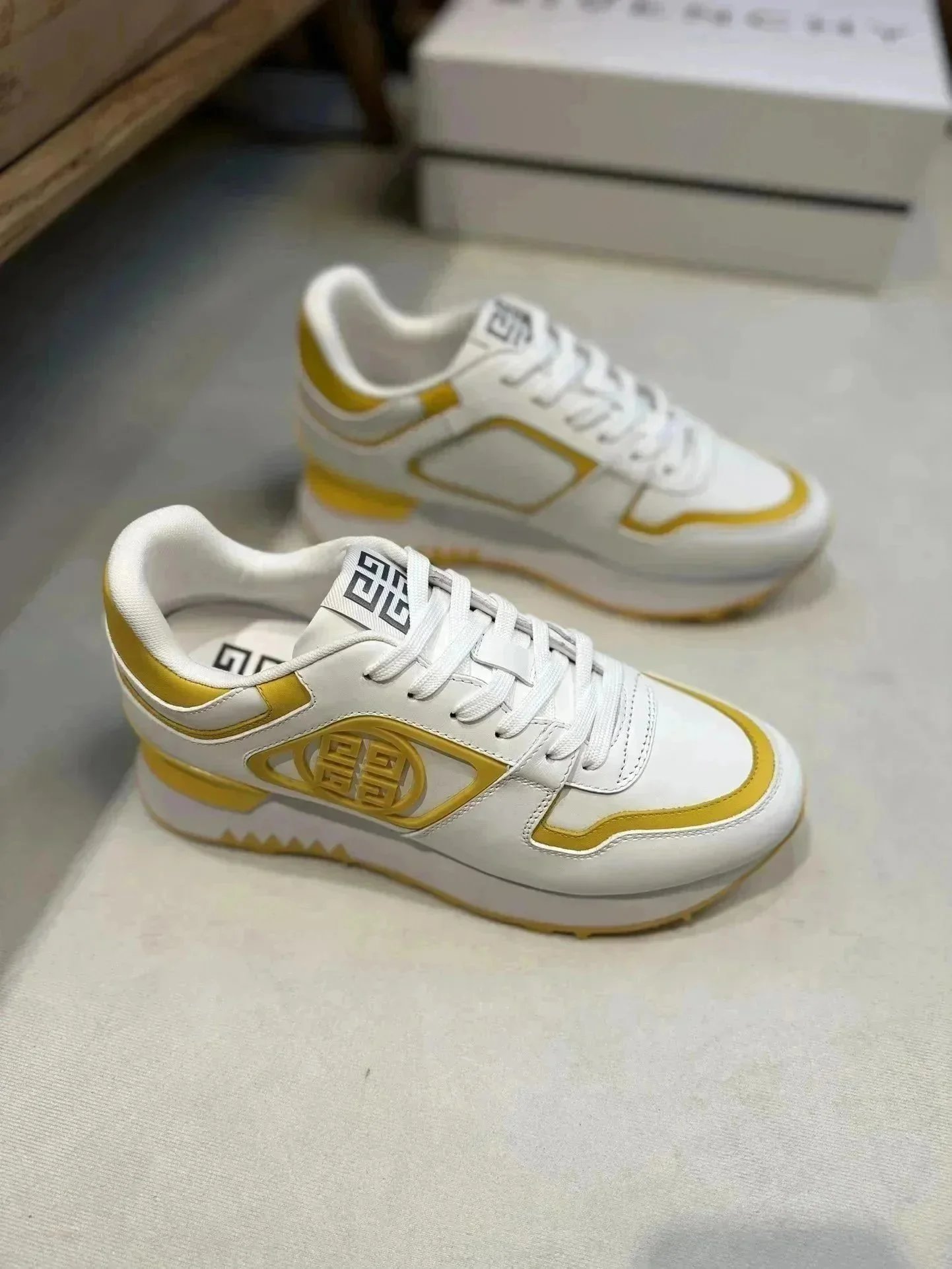 Givenchy Urban Street White and Gold Sneakers - 1