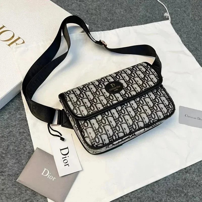 Dior Oblique Monogram Camera Bag Black and White Crossbody Bag