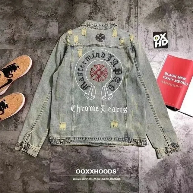 Chrome Hearts Jackets Embroidered Cross Patch Denim Jacket product detail image 4