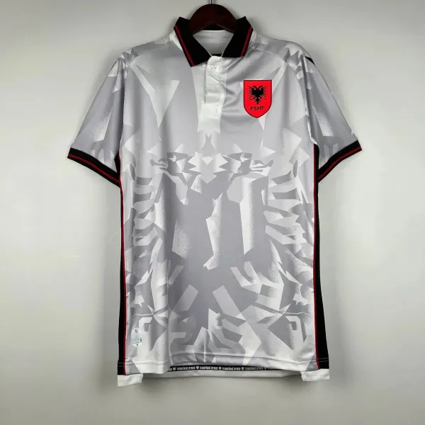 Albania National Team 1994 Away Jersey White/Gray/Red - 1