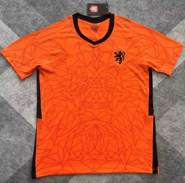 KNVB Netherlands National Team 2024 Orange几何狮纹 Jersey - 1