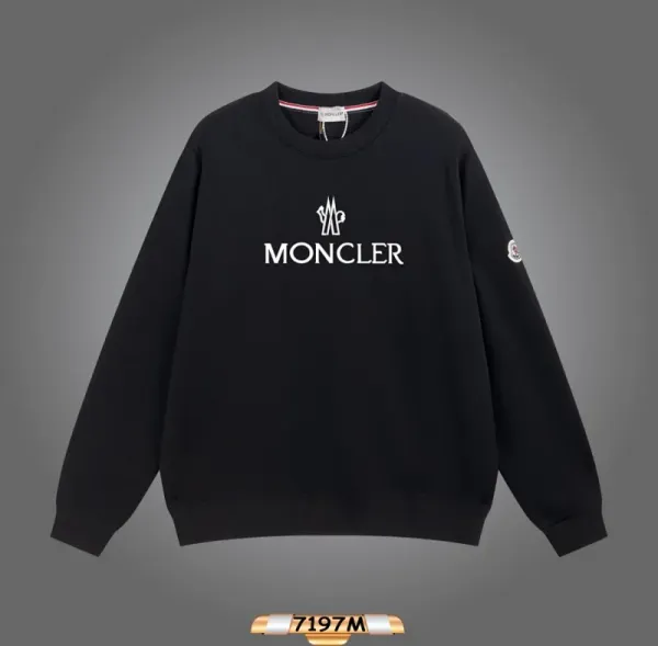 Moncler Logo Print Black Sweatshirt - 1