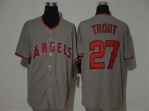 Los Angeles Angels Mike Trout #27 Authentic Baseball Jersey Red - 6