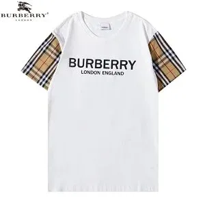 Burberry Logo Print T-Shirt Black with Vintage Check Sleeves - 11