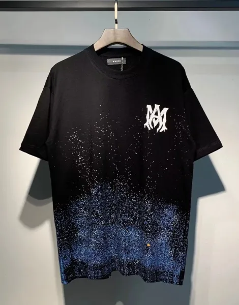 Amiri Spray Paint Gradient T-Shirt Black/Blue - 1