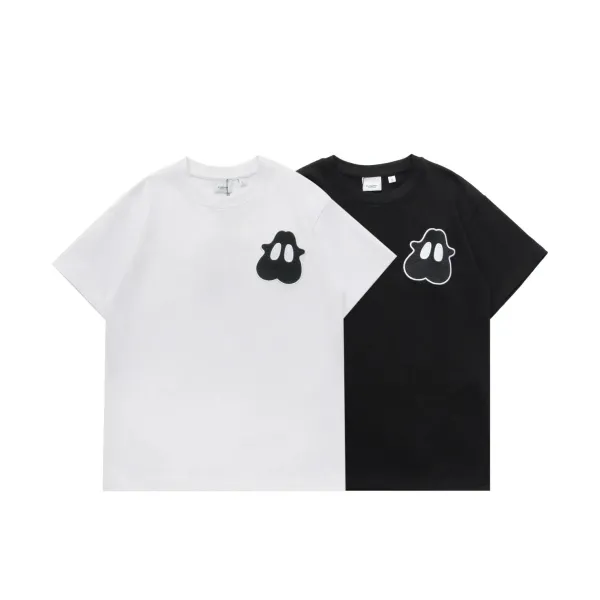 Burberry Ghost Logo T-Shirt White and Black - 1