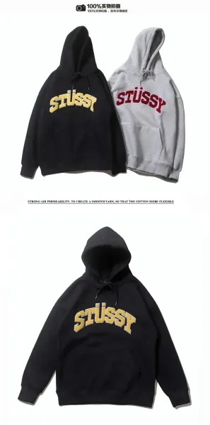 Stüssy Arch Logo Hoodie Black - 4