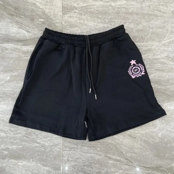 Corteiz Floral Logo Black Drawstring Shorts - 4