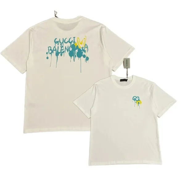 Gucci x Balenciaga Spray Paint Logo T-Shirt White - 1