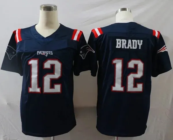 New England Patriots Tom Brady #12 Navy Football Jersey - 1