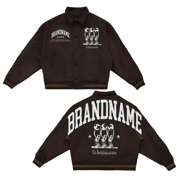 Brandname 1995 Worldwide Varsity Jacket Black - 1